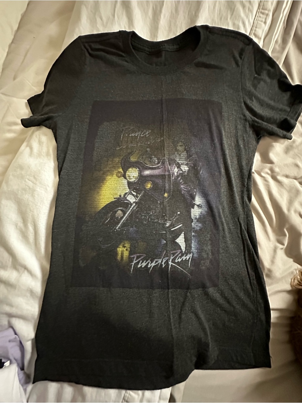 Black 'Purple Rain' Short Sleeve Graphic Tee